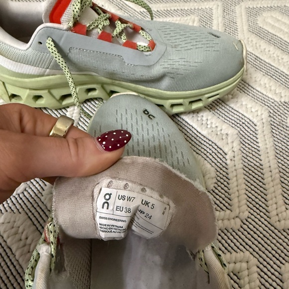 On Running Women's Sneakers in Gray and Light Green - Picture 3 of 3